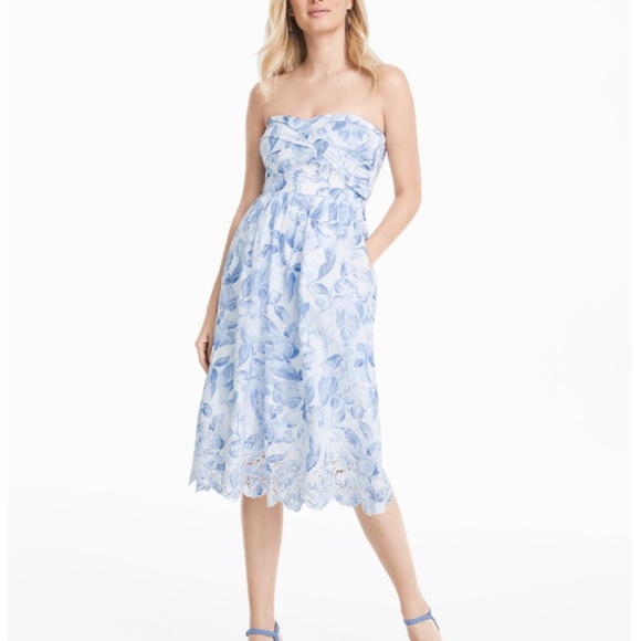 Like New! WHBM Strapless Sundress w POCKETS! Sz 14 - Picture 1 of 8